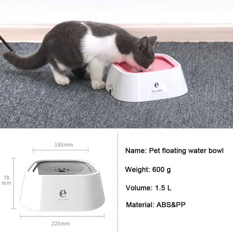 Dog Drinking Water Bowl Floating Non-Wetting Mouth Cat Bowl Without Spill Drinking Water Dispenser Plastic Anti-Over Dog Bowl