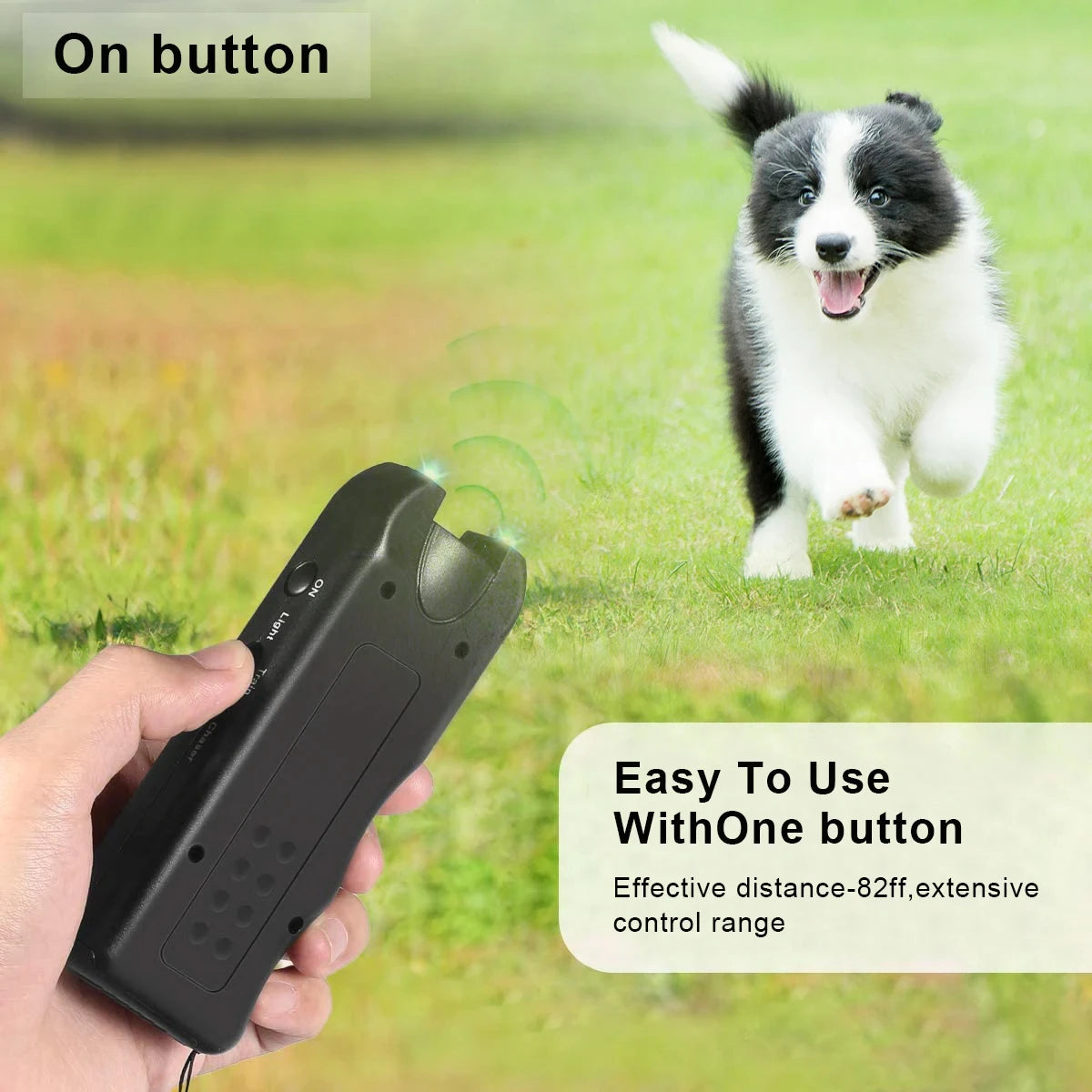 Ultrasonic Dog Repeller Portable Anti-barking Deterrent Handheld 3in1 Dog Training Device Repel Animals Pets Dog Trainer