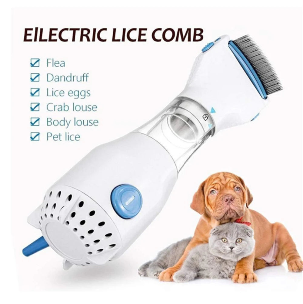 Electric Lice Grabber Multifunctional Physical Flea Removal Killer Brush Pets Comb Cats Dogs Hair Cleaner Lice Remover Comb