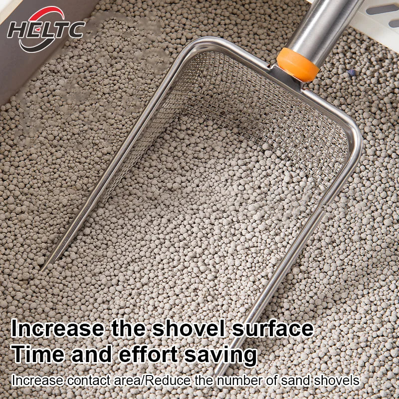 1pcs Stainless Steel Fine Mesh Cat Litter Scoop Easy To Clean Non-Stick Shovel For Reptiles Sand Efficient Durable Litter Scoop