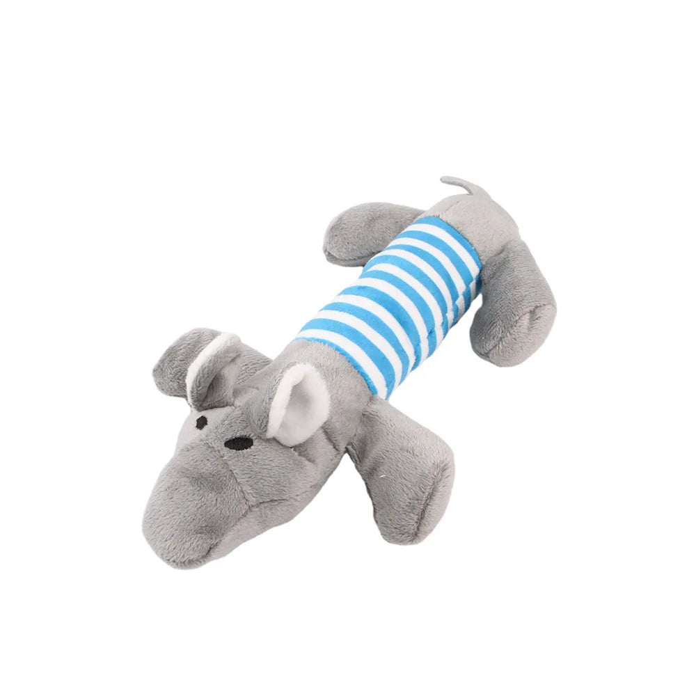 Cute Pet Dog Cat Plush Squeak Sound Dog Toys Funny Fleece Durability Chew Molar Toy Fit for All Pets Elephant Duck Pig