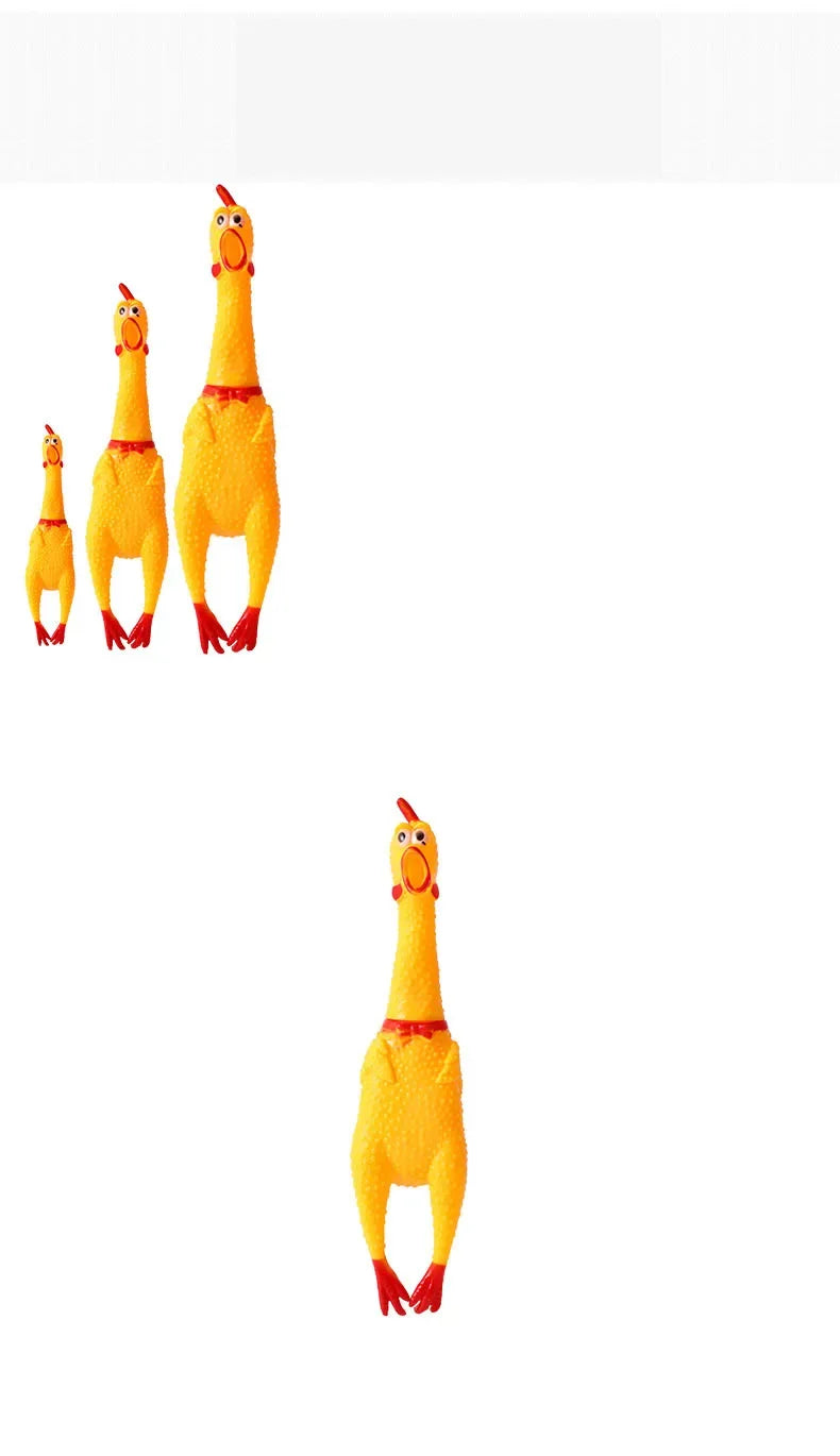 Yellow Screaming Chicken Dog Toys Novelty and Durable Chew Toy Sound Squeeze Screaming Toy