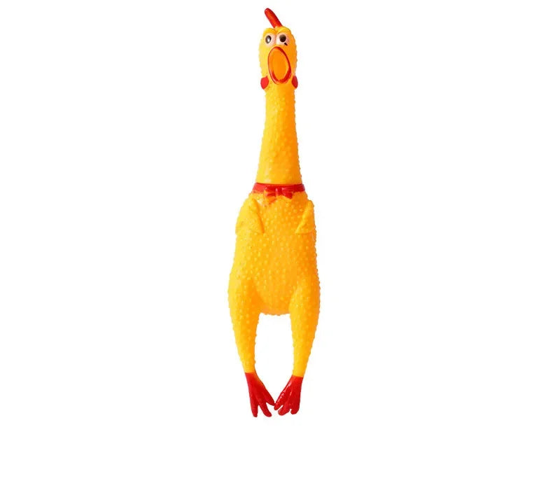 Yellow Screaming Chicken Dog Toys Novelty and Durable Chew Toy Sound Squeeze Screaming Toy