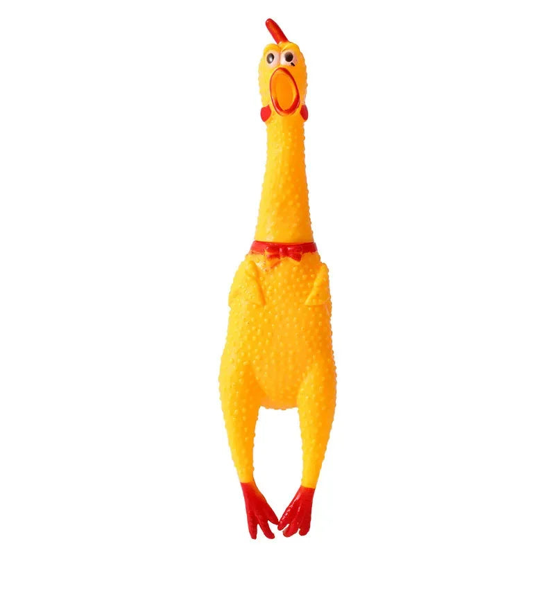 Yellow Screaming Chicken Dog Toys Novelty and Durable Chew Toy Sound Squeeze Screaming Toy