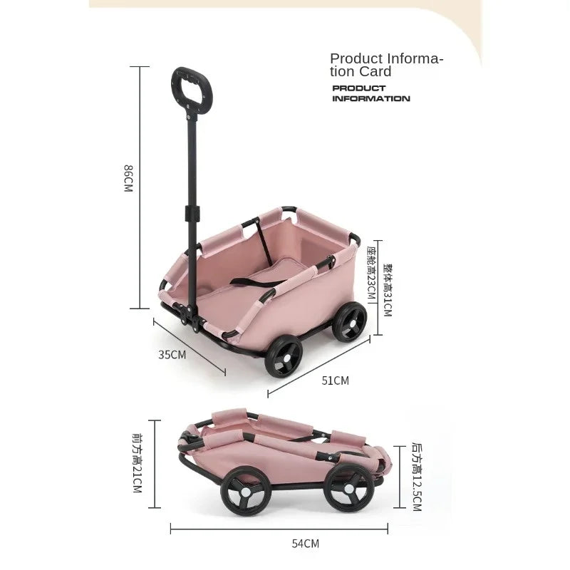 4 Wheels lightweight Folding Dog Teddy Stroller Dog Cat Pet Stroller for Travelling Shopping Walking Playing for Small Dogs Cats