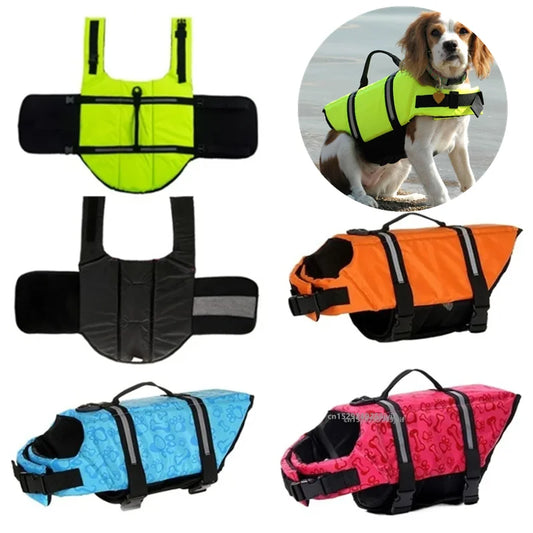 Summer Dog Life Jacket Reflective Adjustable Pet Swimwear Safety Vest Surfing Sailboat Enhanced Buoyancy Puppy Life Jacket