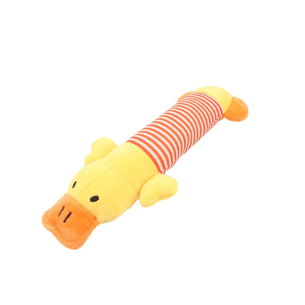 Cute Pet Dog Cat Plush Squeak Sound Dog Toys Funny Fleece Durability Chew Molar Toy Fit for All Pets Elephant Duck Pig