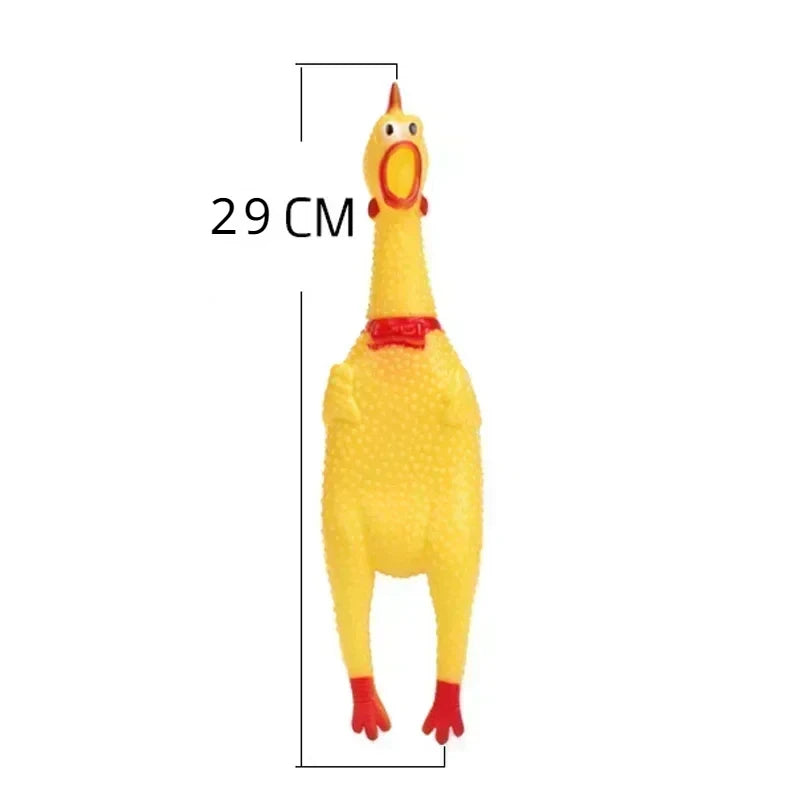 New Pet Dog Squeak Toy Screaming Chicken Squeeze Dog Chew Toy Durable and Fun Yellow Rubber Exhaust Chicken 17CM 31CM 40CM Toys