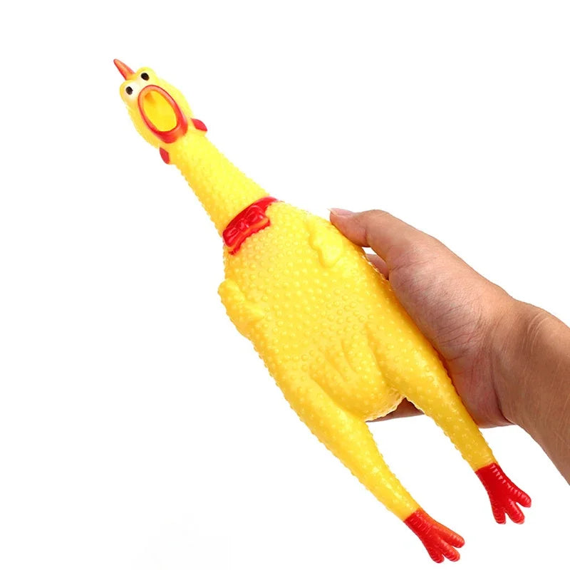 New Pet Dog Squeak Toy Screaming Chicken Squeeze Dog Chew Toy Durable and Fun Yellow Rubber Exhaust Chicken 17CM 31CM 40CM Toys