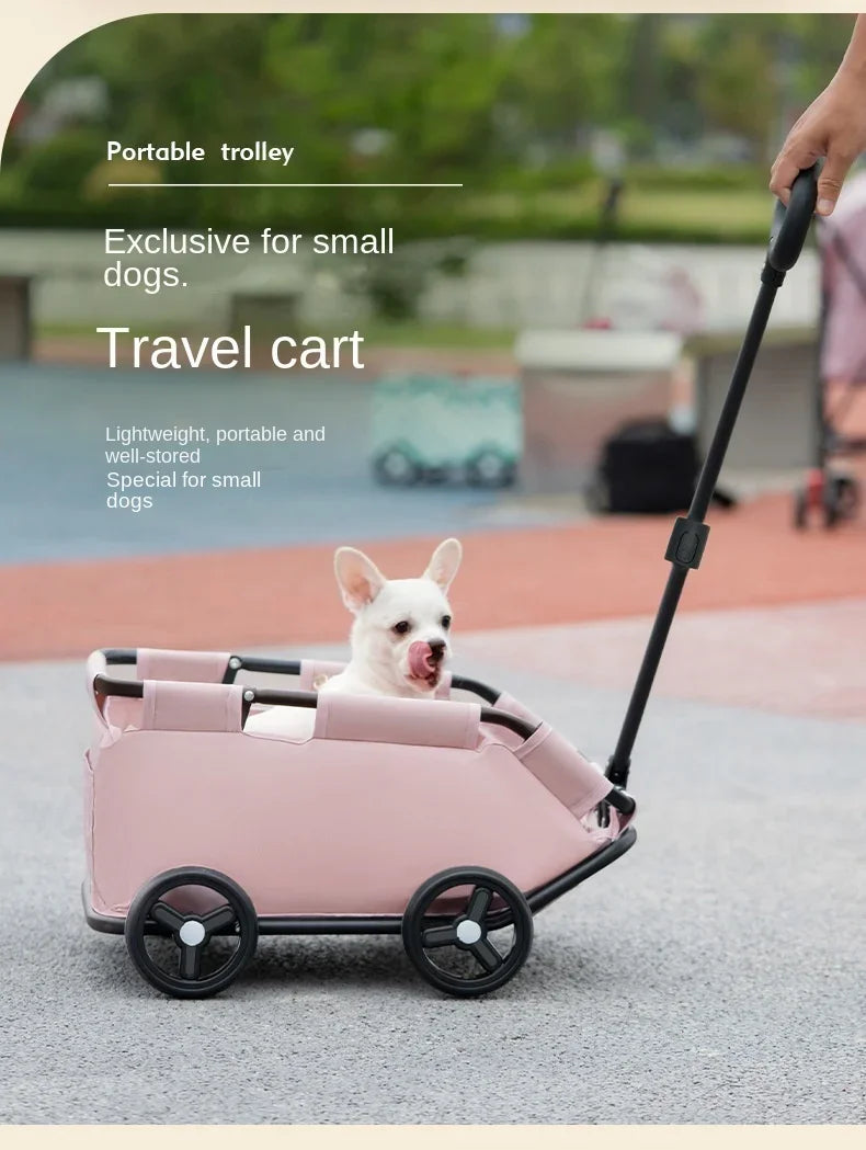 4 Wheels lightweight Folding Dog Teddy Stroller Dog Cat Pet Stroller for Travelling Shopping Walking Playing for Small Dogs Cats