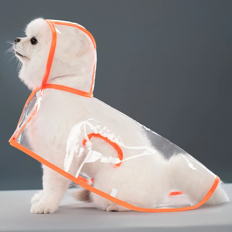 Pet Dog Raincoat Waterproof Pet Clothes Hooded Rain Jacket for Small Medium Dogs Transparent Plastic Puppy Rain Poncho Rainwear