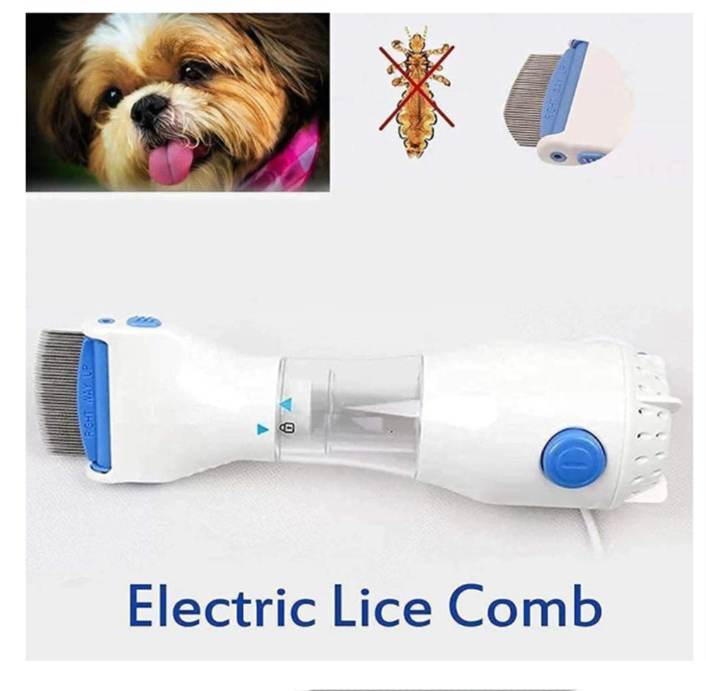 Electric Lice Grabber Multifunctional Physical Flea Removal Killer Brush Pets Comb Cats Dogs Hair Cleaner Lice Remover Comb