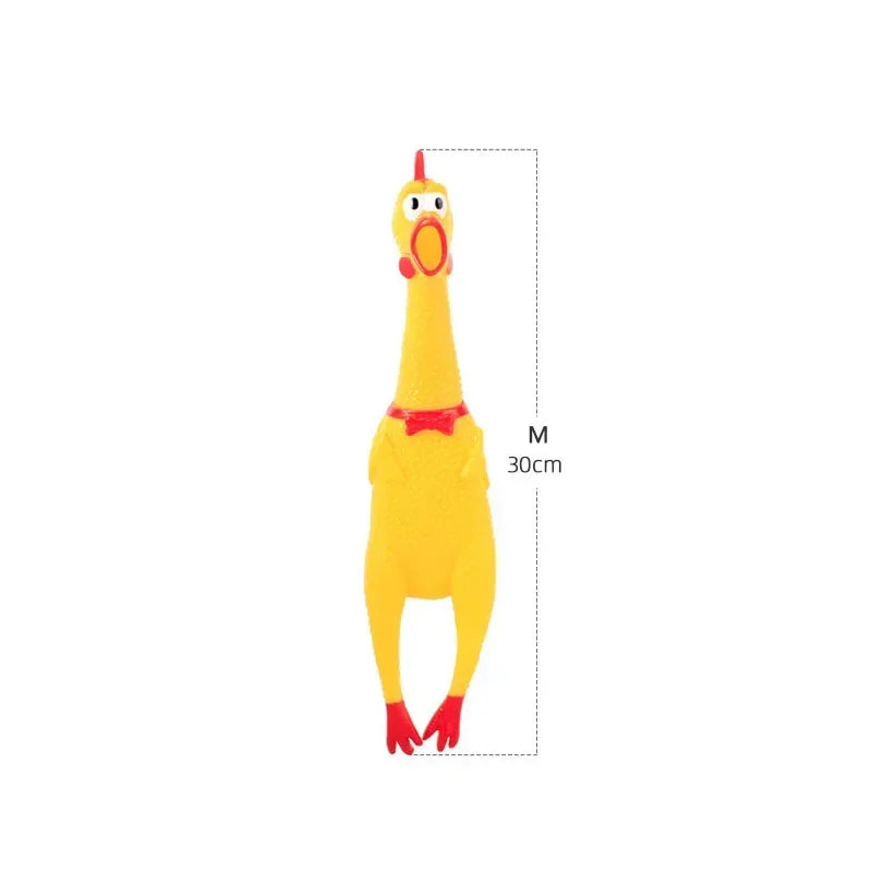 Yellow Screaming Chicken Dog Toys Novelty and Durable Chew Toy Sound Squeeze Screaming Toy