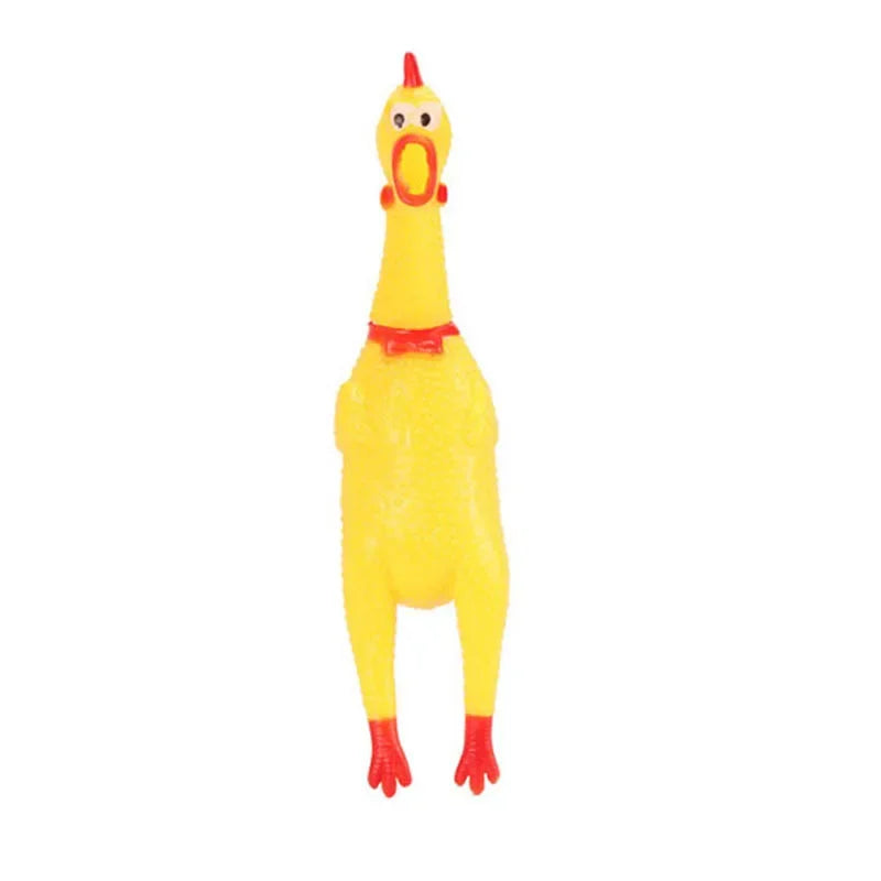 Yellow Screaming Chicken Dog Toys Novelty and Durable Chew Toy Sound Squeeze Screaming Toy