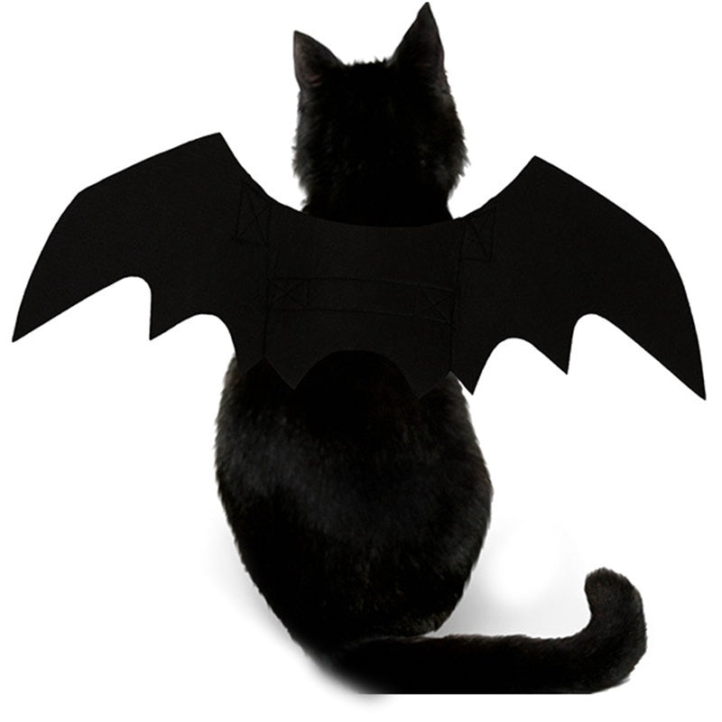 Halloween Cute Pet Clothes Black Bat Wings Harness Costume Cosplay Cat Dog Halloween Party for Pet Supplies