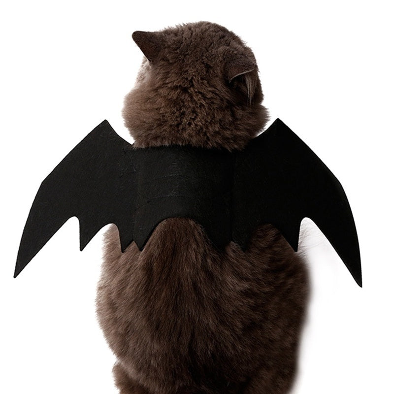 Halloween Cute Pet Clothes Black Bat Wings Harness Costume Cosplay Cat Dog Halloween Party for Pet Supplies