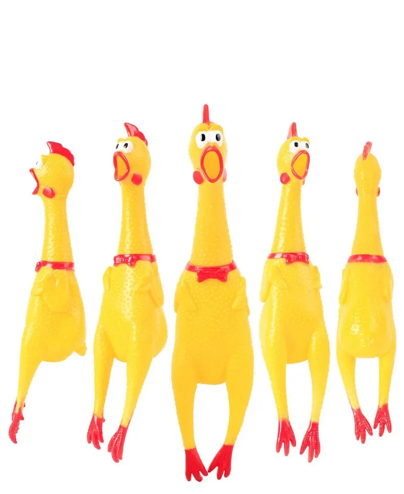 Yellow Screaming Chicken Dog Toys Novelty and Durable Chew Toy Sound Squeeze Screaming Toy